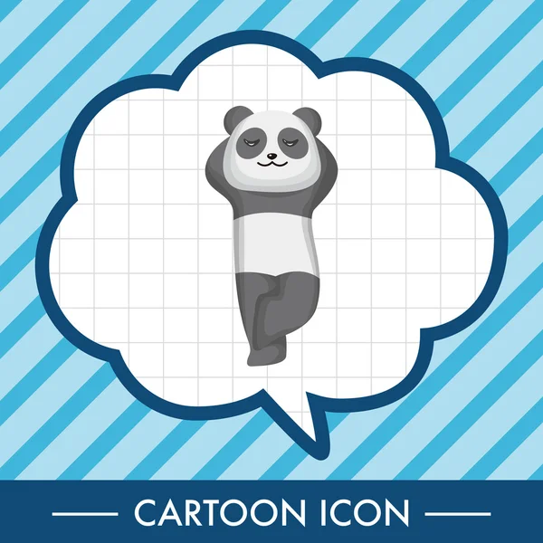 Animales panda dibujos animados elementos temáticos — Vector de stock
