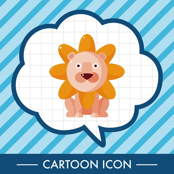 Animal león dibujos animados — Vector de stock