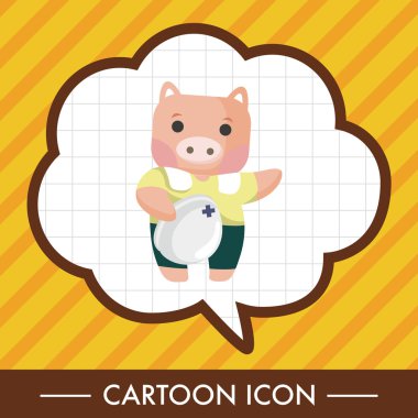 dierlijke werknemer cartoon thema-elementen