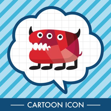 tuhaf canavar düz simgesi öğeleri