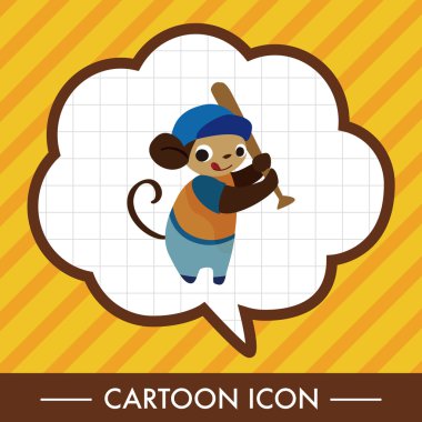 hayvan maymun çizgi film öğeleri spor 