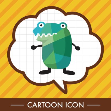 tuhaf canavar düz simgesi öğeleri