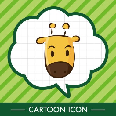 hayvan zürafa düz simgesi öğeleri