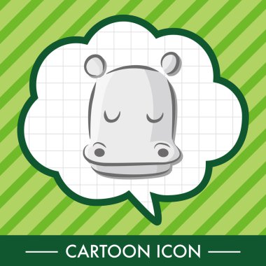 Hayvan hippo düz simgesi elemanları, eps10