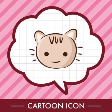 hayvan kedi düz simgesi öğeleri