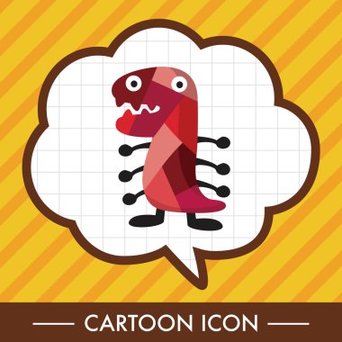 tuhaf canavar düz simgesi öğeleri