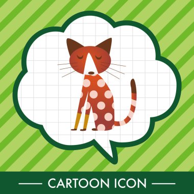 hayvan kedi düz simgesi öğeleri