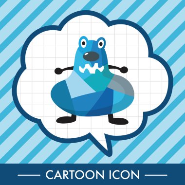 tuhaf canavar düz simgesi öğeleri