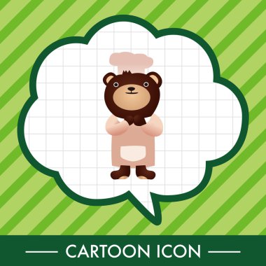 hayvan ayı düz simgesi öğeleri