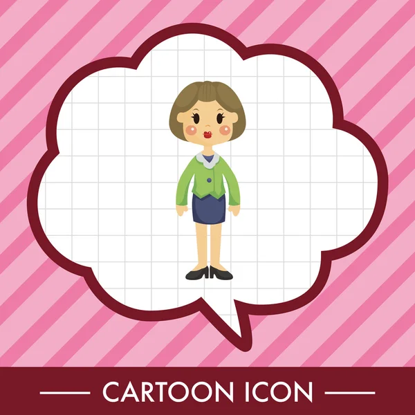 Lady woman cartoon theme elements — Stock Vector