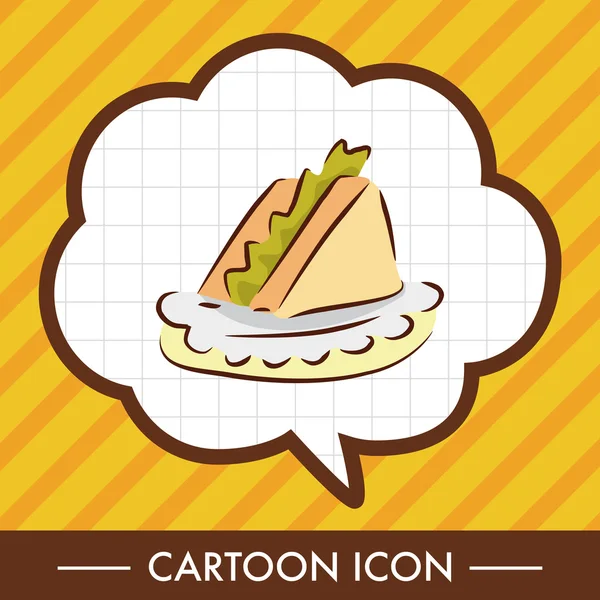 lokanta sandviç düz simgesi öğeleri