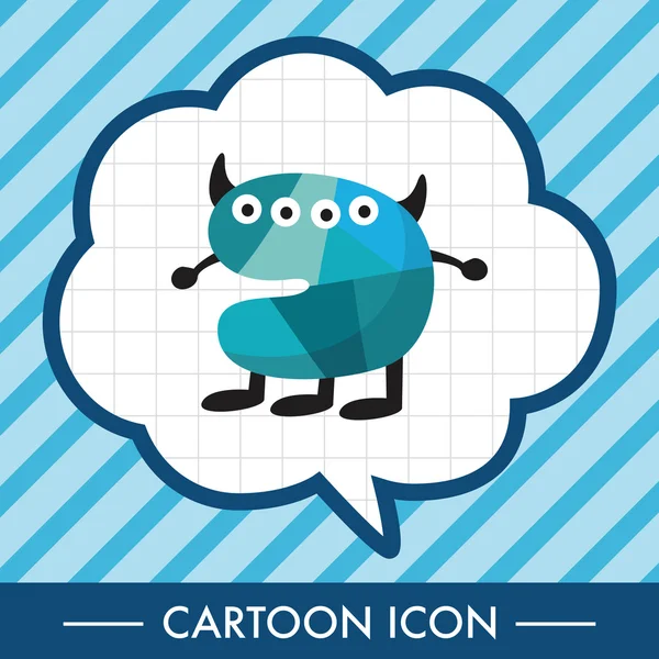 tuhaf canavar düz simgesi öğeleri