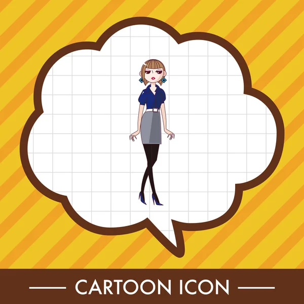 Lady girl cartoon theme elements — Stock Vector