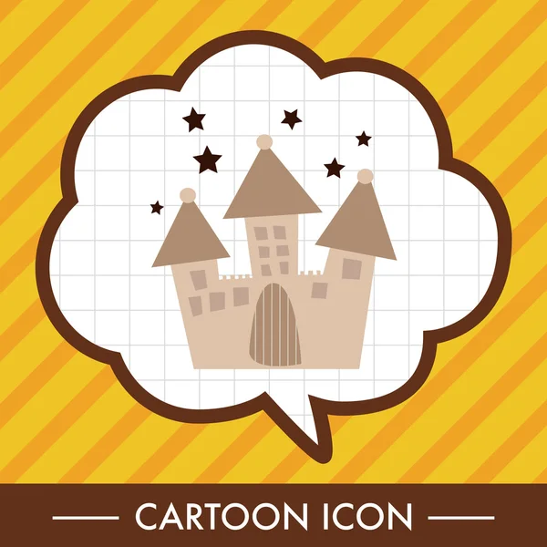 Arquitectura castillo plano icono elementos — Vector de stock