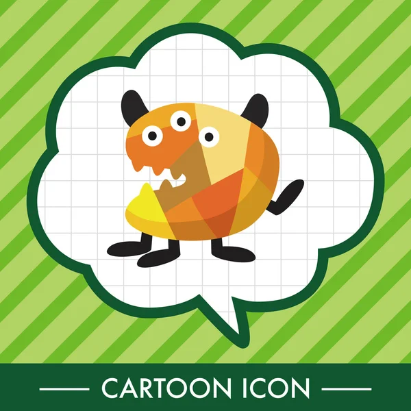 tuhaf canavar düz simgesi öğeleri