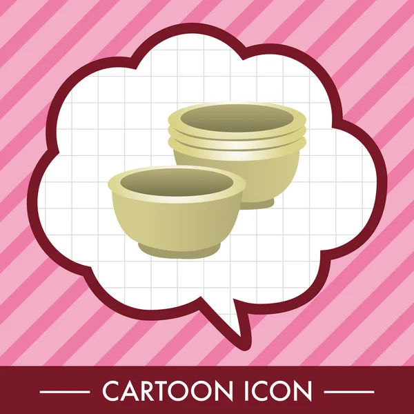 Equipo de barbacoa bowl elementos temáticos Ilustración de stock