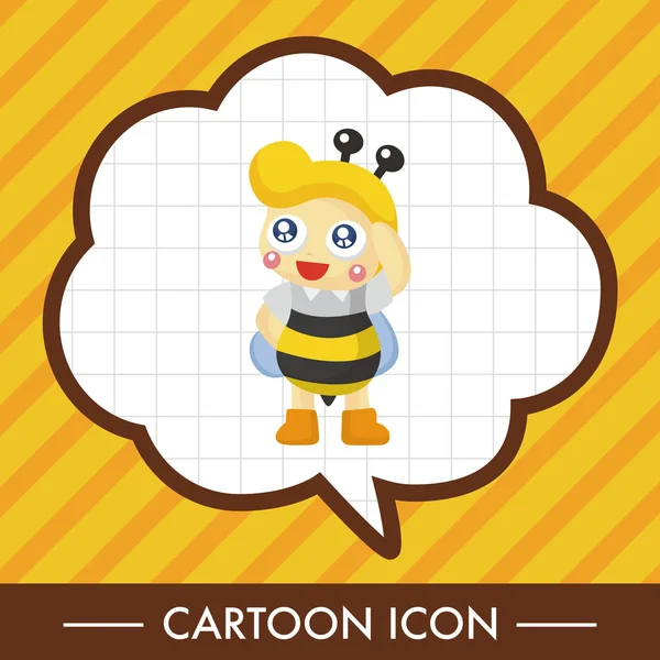 Bee cartoon thema-elementen Stockvector