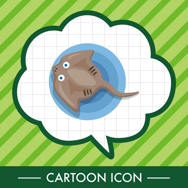 海洋动物黄貂鱼卡通主题元素 免版税图库插图