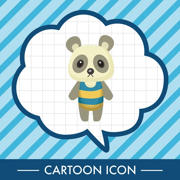Animal panda verano dibujos animados — Vector de stock