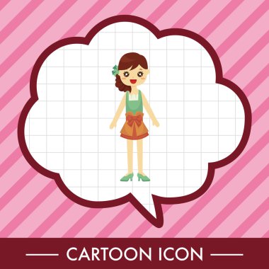 Bayan kız çizgi film Tema öğeleri