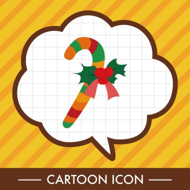 Noel şeker kamışı düz simgesi öğeleri arka plan