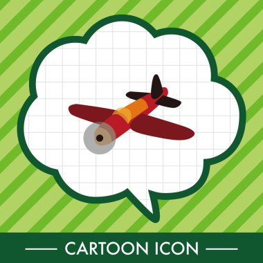 Ulaşım uçak düz simgesi öğeleri