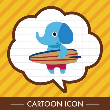 Yaz hayvan fil düz simgesi