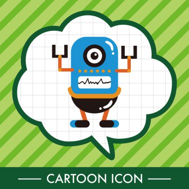 tuhaf robot düz simgesi öğeleri