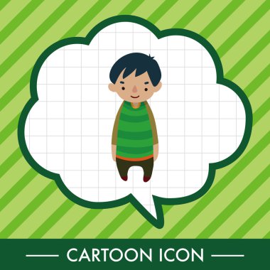 Aile çocuk karakter düz simgesi öğeleri