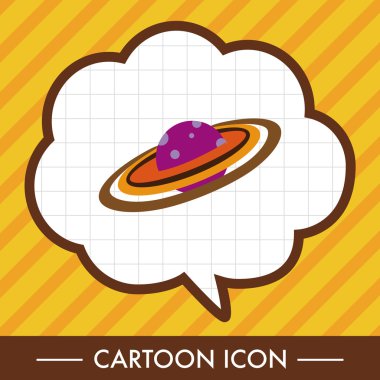 Uzay gezegen düz simgesi öğeleri