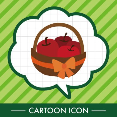 elma hediye sepeti düz simgesi