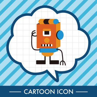 tuhaf robot düz simgesi öğeleri