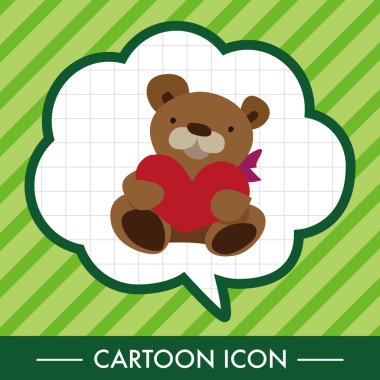 Sevgililer günü var ayı olan düz simgesi öğeleri