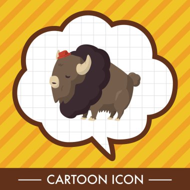 hayvan sığır düz simgesi öğeleri