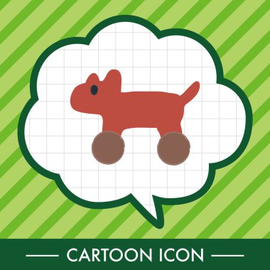 oyuncak köpek düz simgesi öğeleri