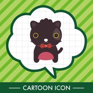 hayvan kedi düz simgesi öğeleri