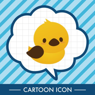 hayvan ördek düz simgesi öğeleri