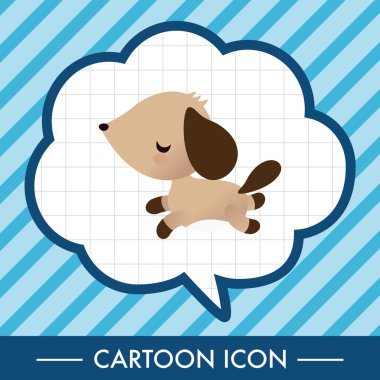 hayvan köpek düz simgesi öğeleri