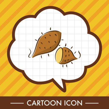 sebze tatlı patates simgesi öğeleri düz