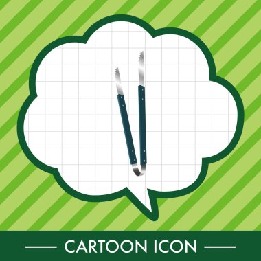 Barbekü ekipman klibi ve çatal Tema öğeleri