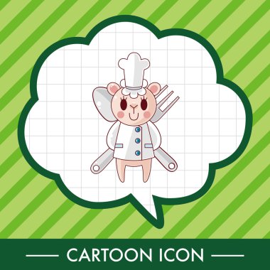 hayvan Şef çizgi film Tema öğeleri