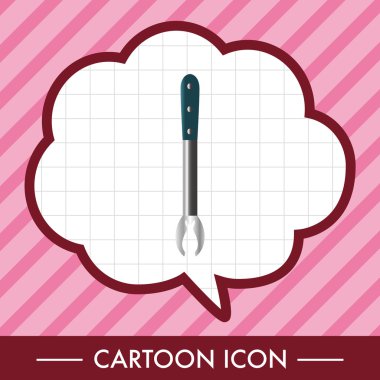 Barbekü ekipman klibi ve çatal Tema öğeleri