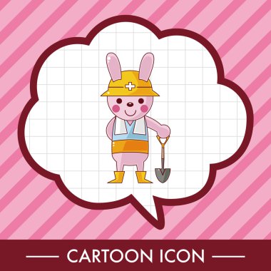 dierlijke werknemer cartoon thema-elementen