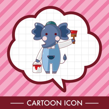 dierlijke werknemer cartoon thema-elementen