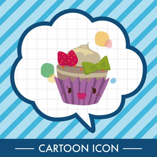 Dekorasi elemen ikon latar belakang kue datar - Stok Vektor