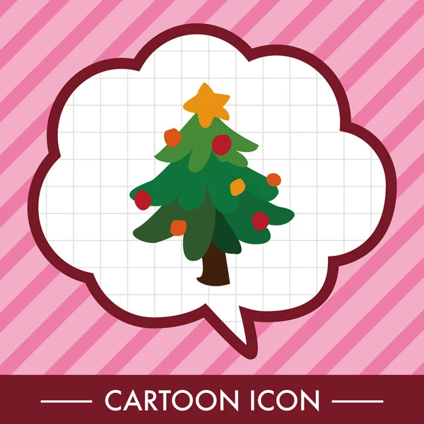 Kerstboom platte pictogramachtergrond elementen — Stockvector