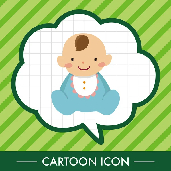 Elemen ikon flat karakter bayi keluarga - Stok Vektor