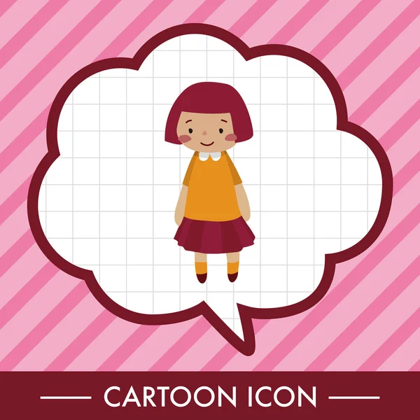 Elemen ikon datar karakter keluarga gadis - Stok Vektor