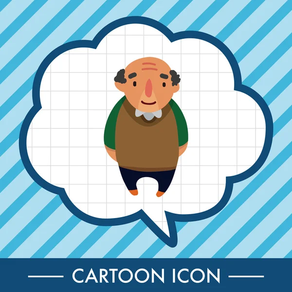 Familia abuelo carácter plano icono — Vector de stock