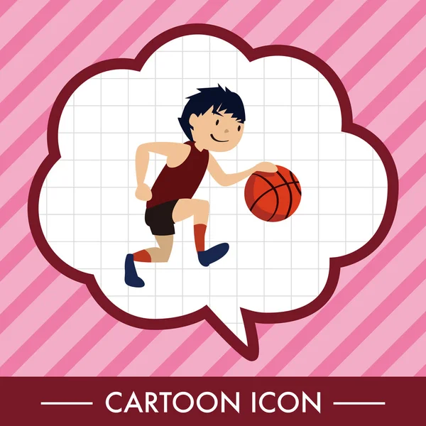 Deporte baloncesto atleta plano icono elementos — Archivo Imágenes Vectoriales